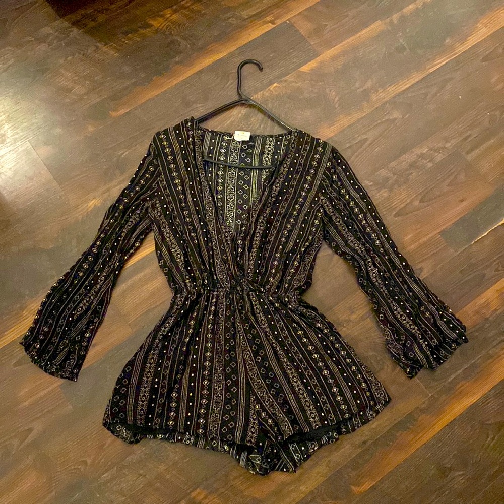 Black and White Boho Romper